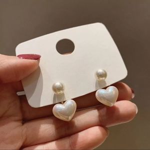 Heart Pearl Drop Earrings